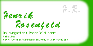 henrik rosenfeld business card